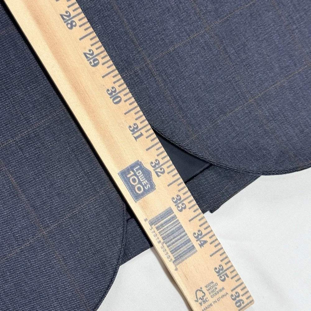 Brooks Brothers Pure Wool Suit Gray Prince of Wales Windowpane 44XL 37x32 USA